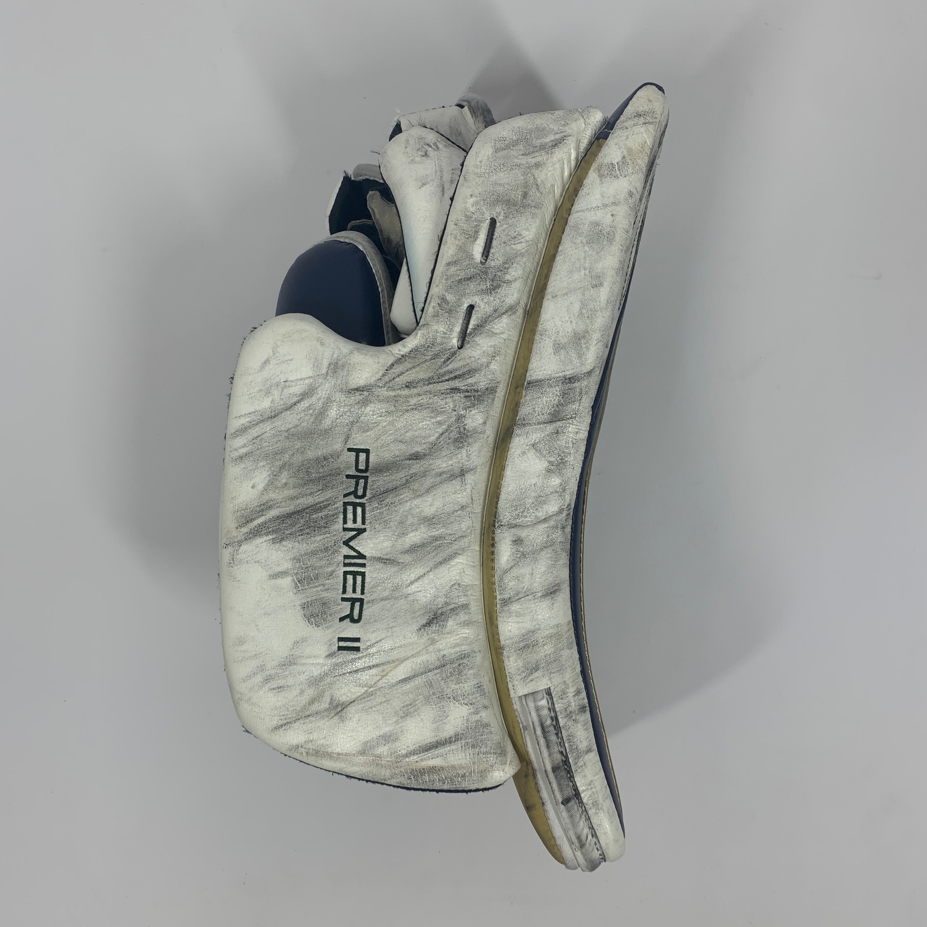 Bloqueur de gardien CCM Premier II d'occasion (blanc/or/bleu marine)